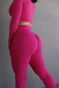 Strength in Style Sculpt Flow Flared Leggings - Vibrant Pink