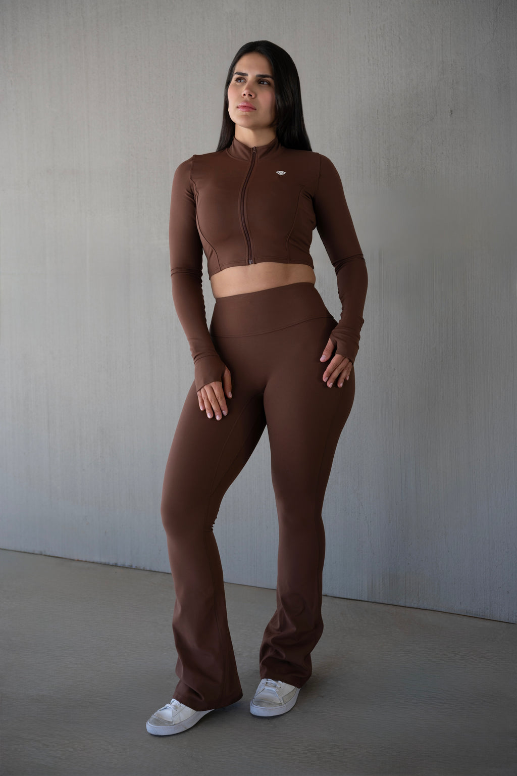 Strength in Style Sculpt Flow Flared Leggings - Mocha Brown