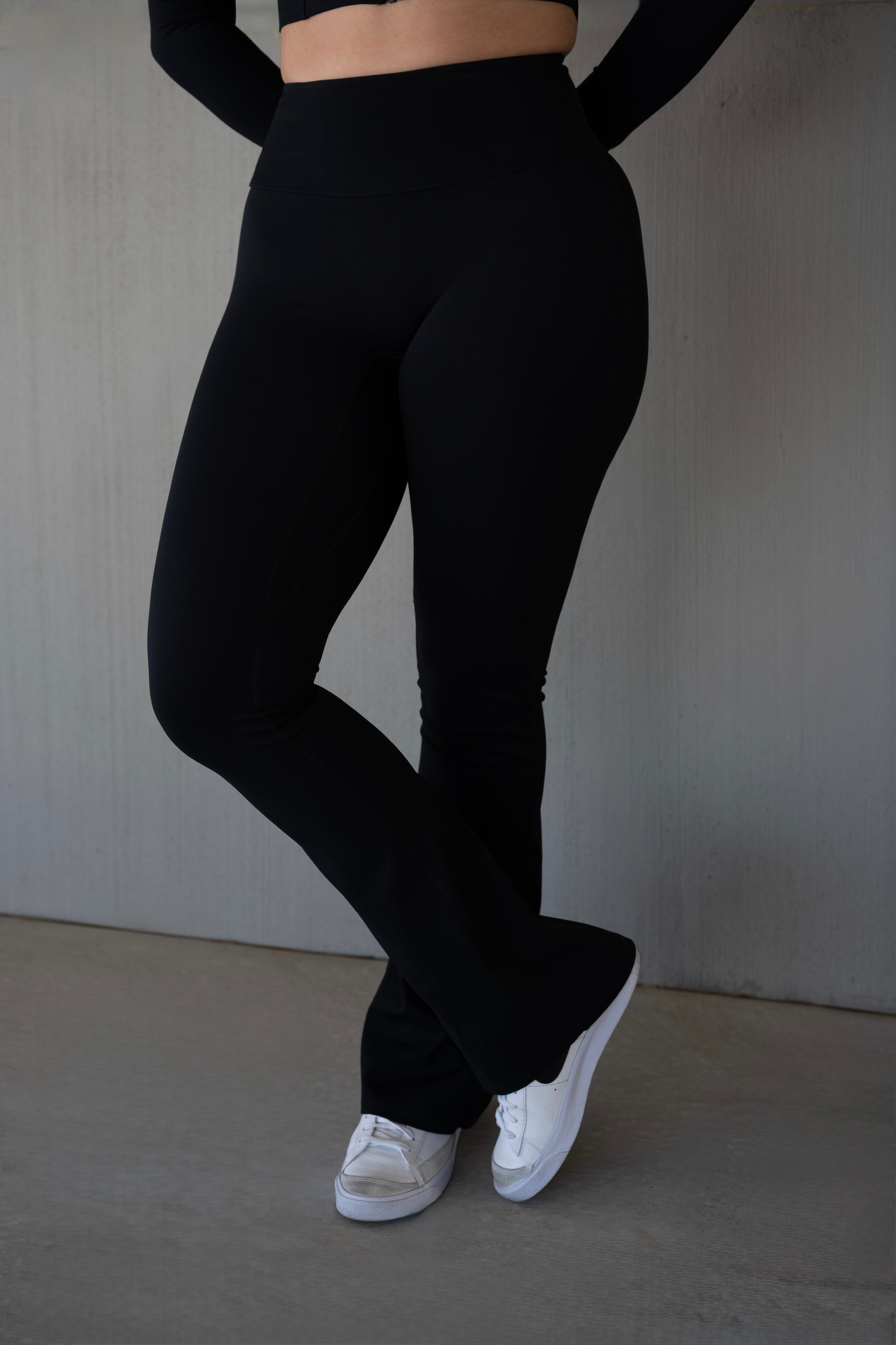 Strength in Style Sculpt Flow Flared Leggings -Stealth Black