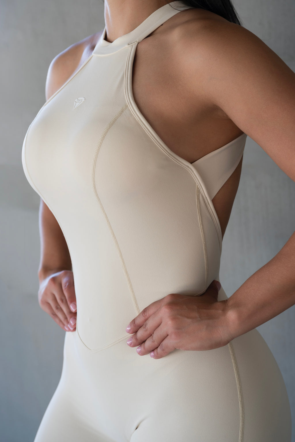 Strength in Style Body Sculpt Jumpsuit - Ivory Silk